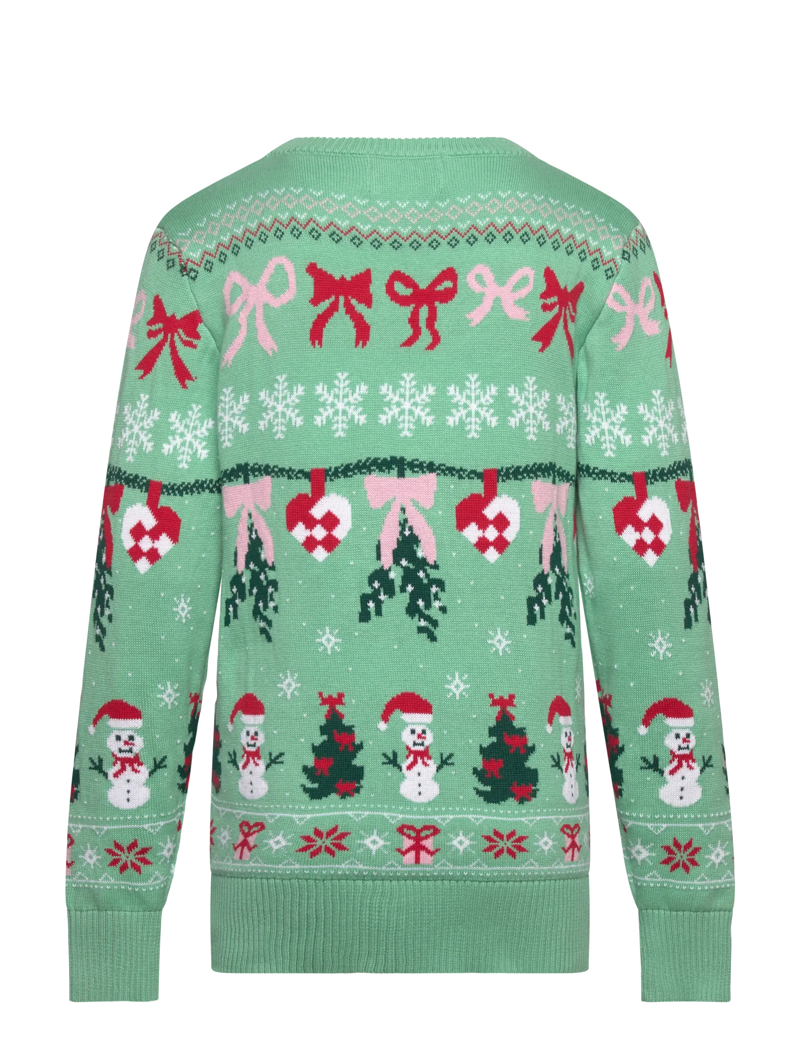 Happy Seasons - Cute christmas ribbon sweater - kids - jumpers - dusty jade green - 1