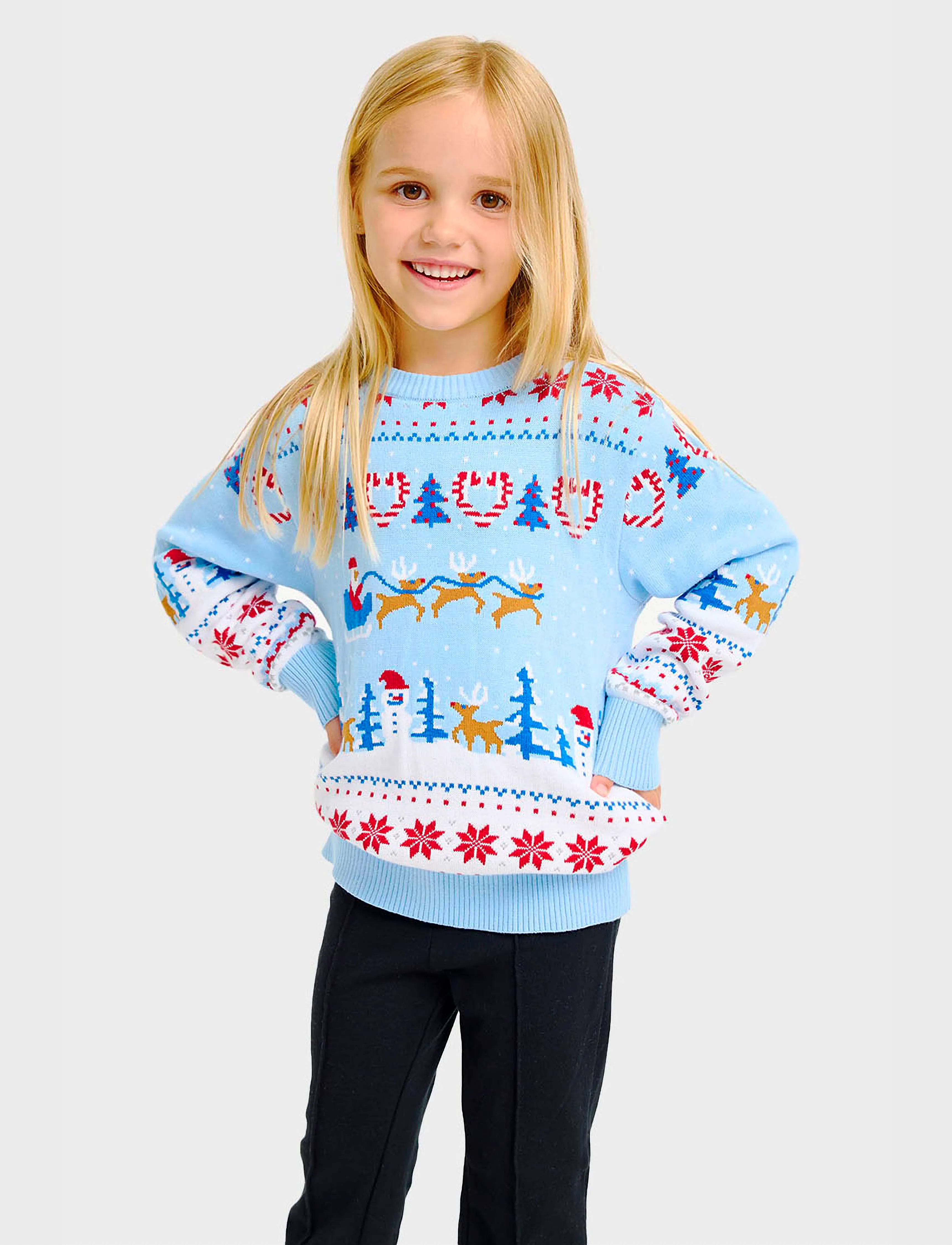 Happy Seasons - Christmas wonderland christmas sweaters - kids - trøjer - blue bell - 4