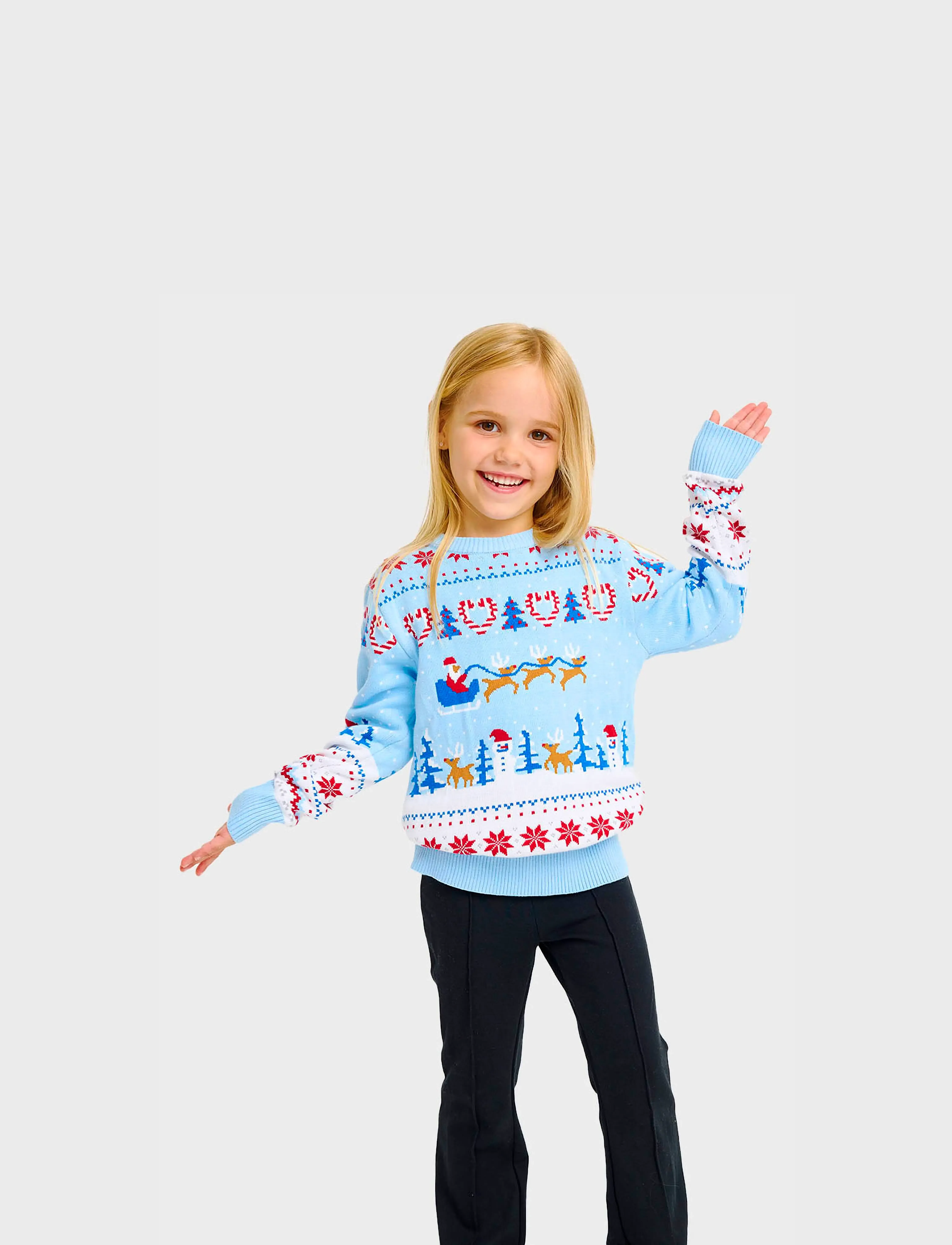 Happy Seasons - Christmas wonderland christmas sweaters - kids - trøjer - blue bell - 5