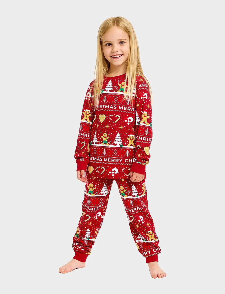 Happy Seasons - Christmas cookie pyjamas red - kids - pižamų komplektai - tango red - 5