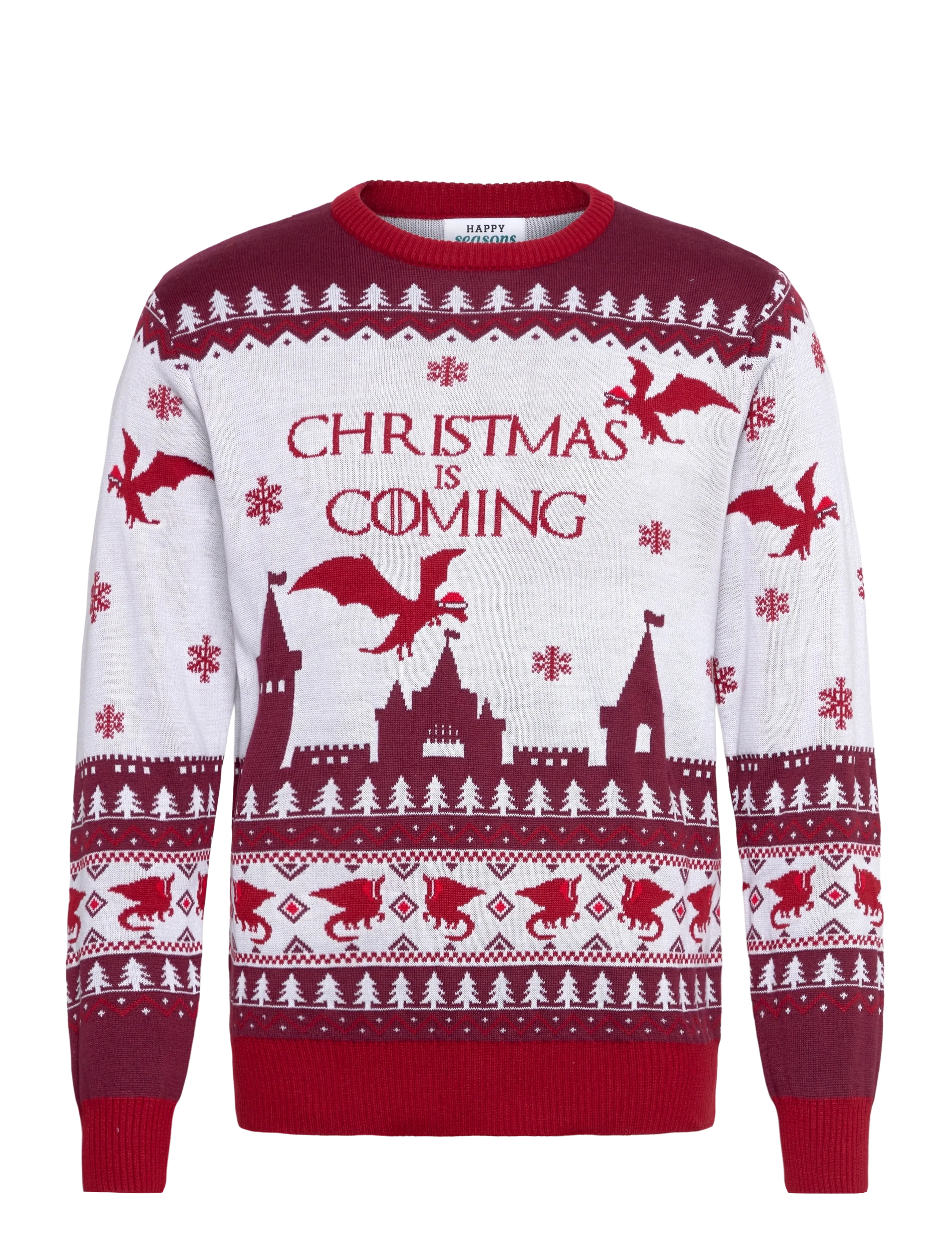 HAPPY SEASONS The Christmas Is Coming Pullover Rot - S - Herren