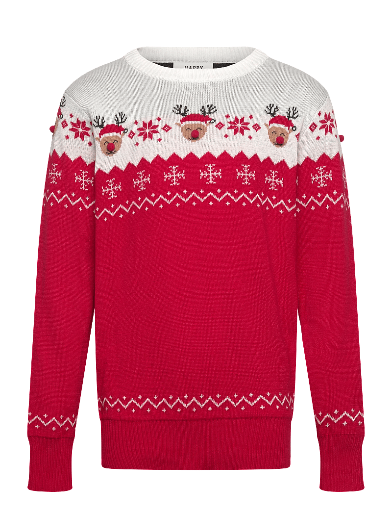Happy Seasons - The adorable Christmas sweater kids - stickade tröjor - chinese red - 0