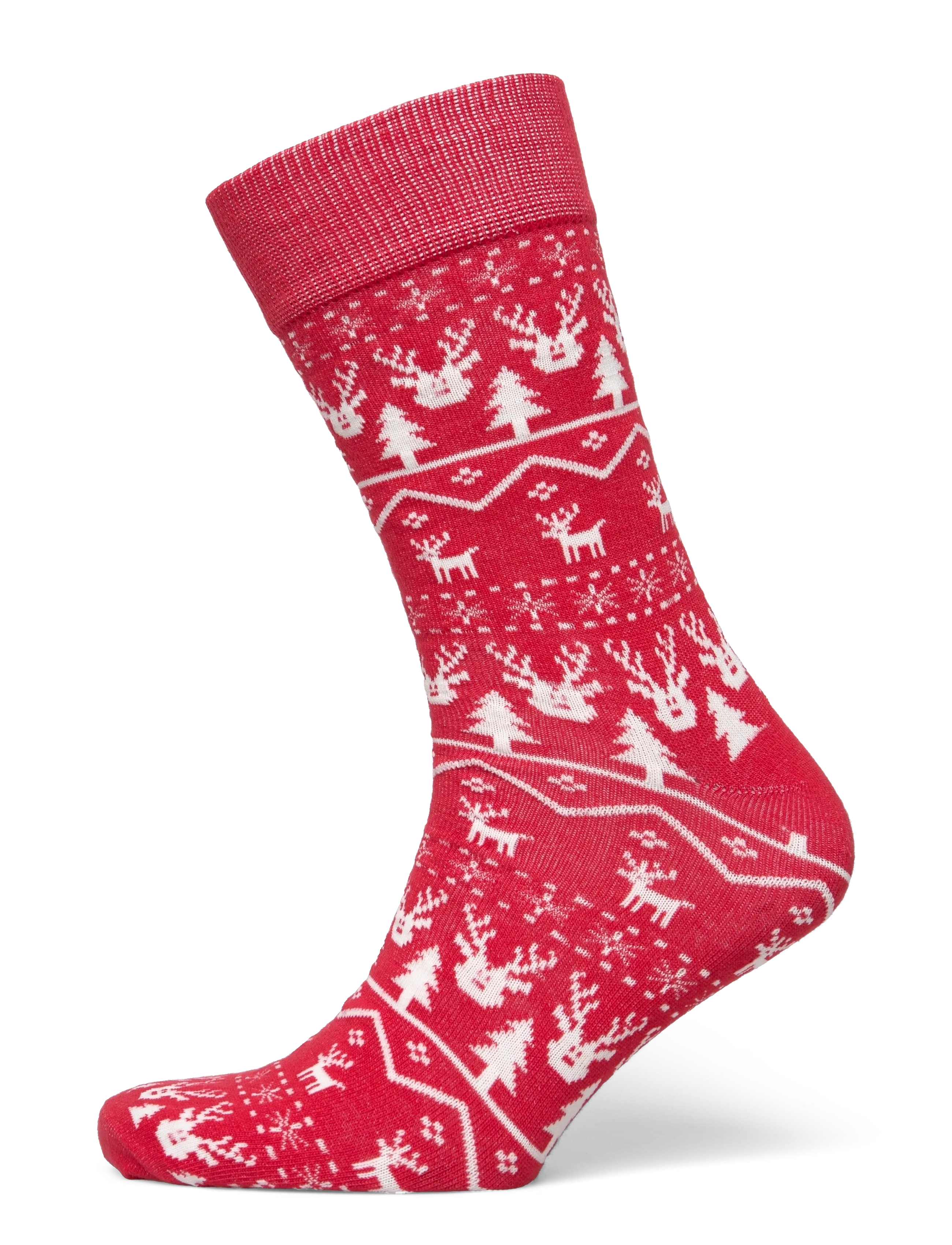 Happy Seasons Red Reindeer Socks - Sokid - RED / red