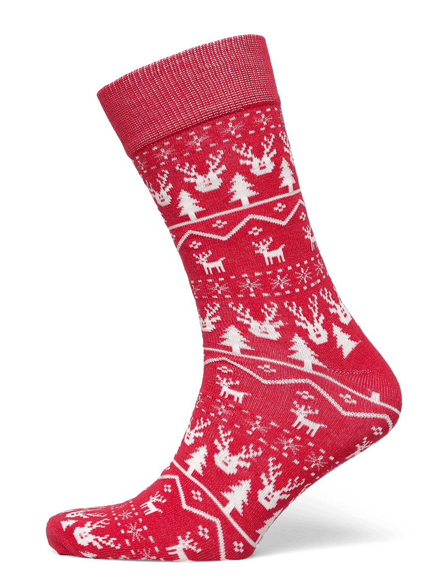Happy Seasons - Red Reindeer Socks - tennissocken - red - 0