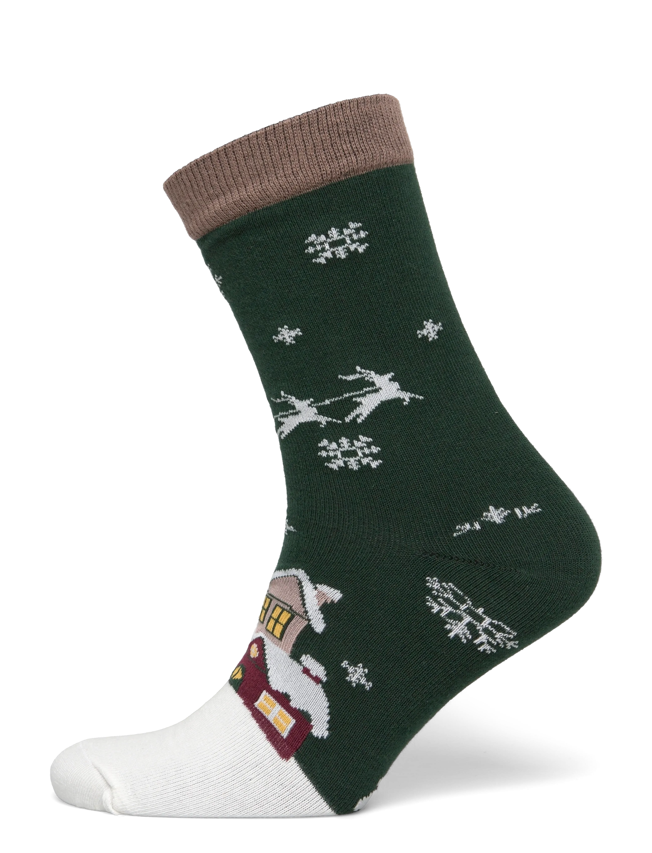 Happy Seasons Santa Claus Is Coming To Town Socks Navy - Unterwäsche - GREY / green