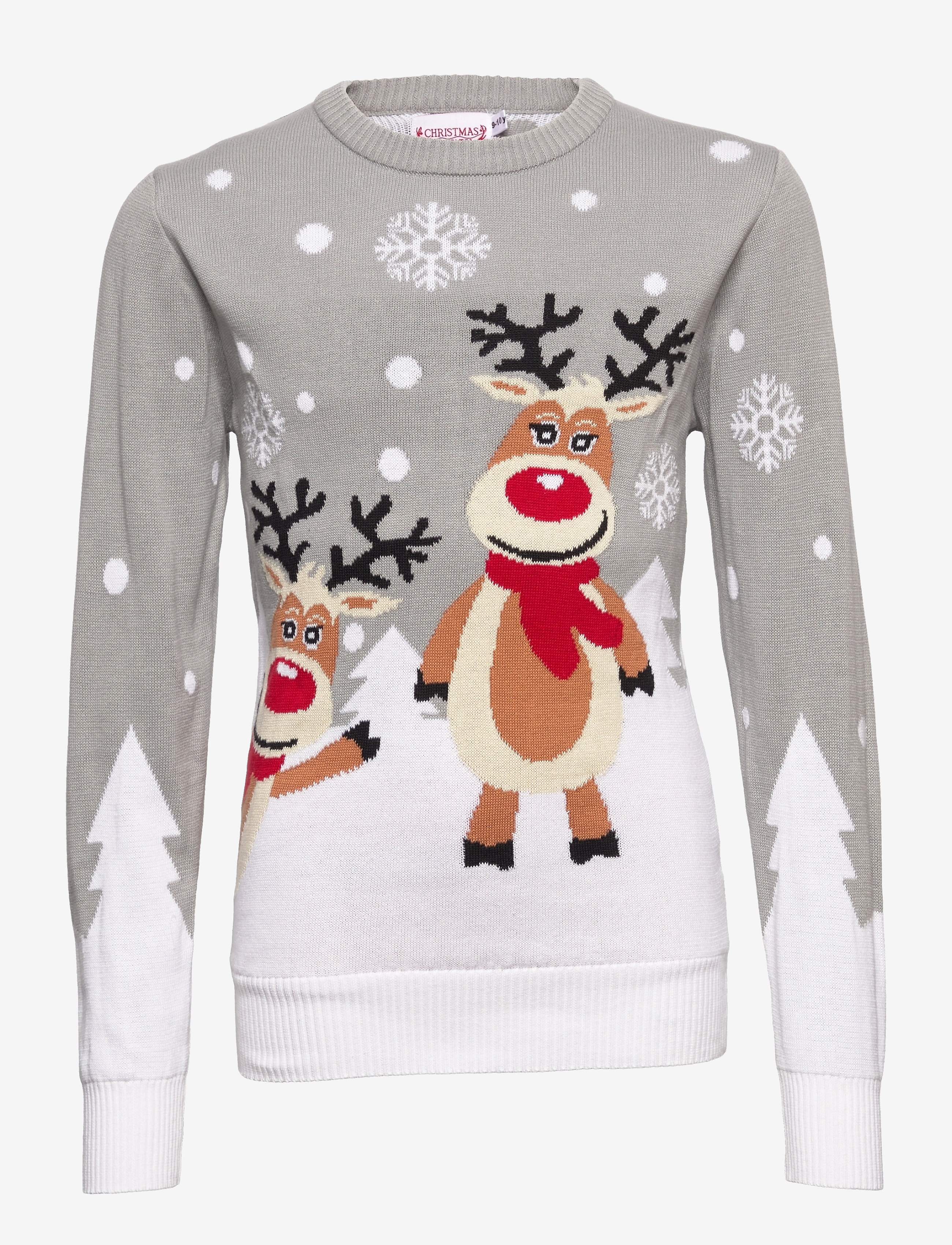 Happy Seasons The Cute Christmas Jumper, Børn, Juletrøje, Grå, Str: 134-152