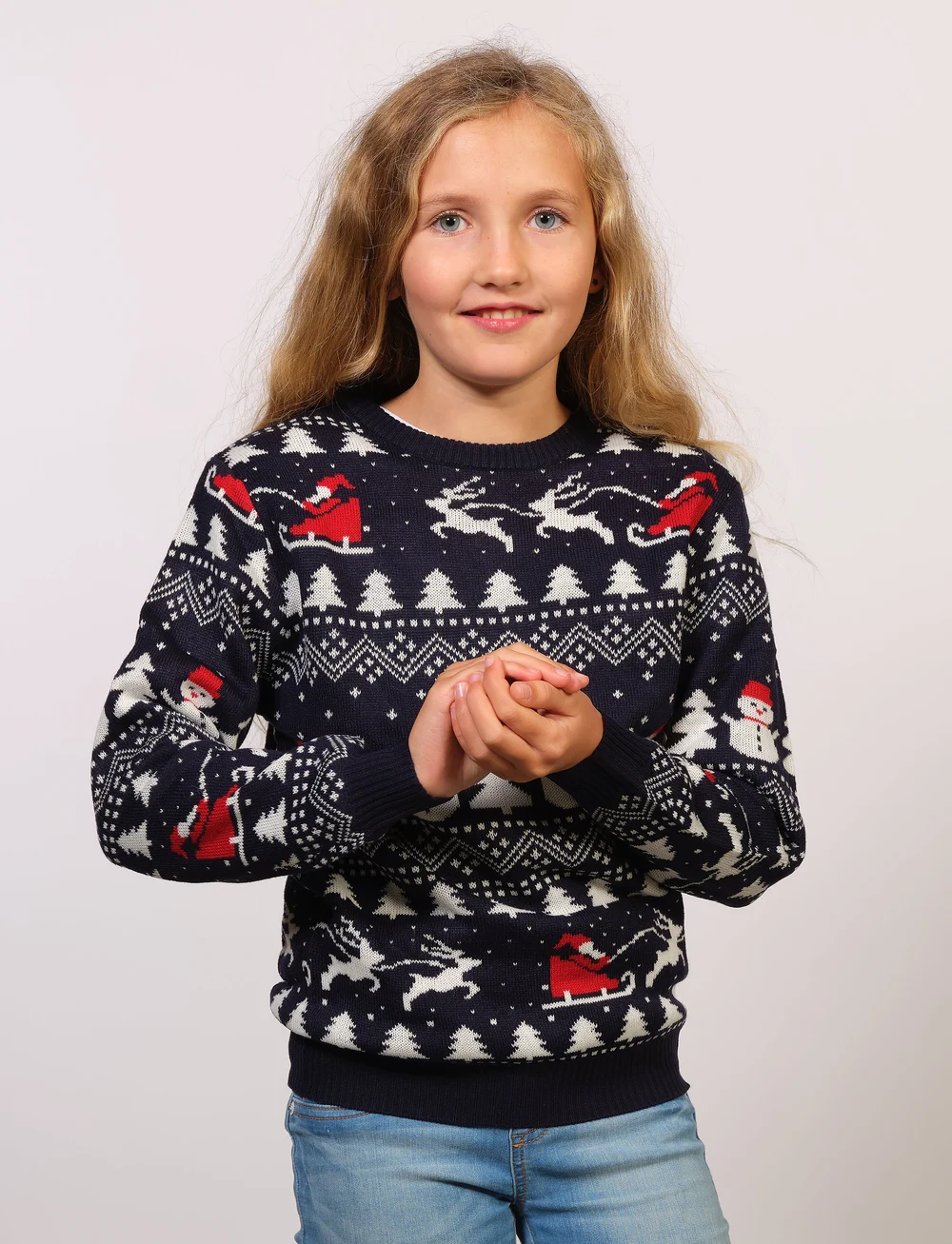 Happy Seasons - The Stylish Christmas Jumper Navy - stickade tröjor - navy/blue - 0