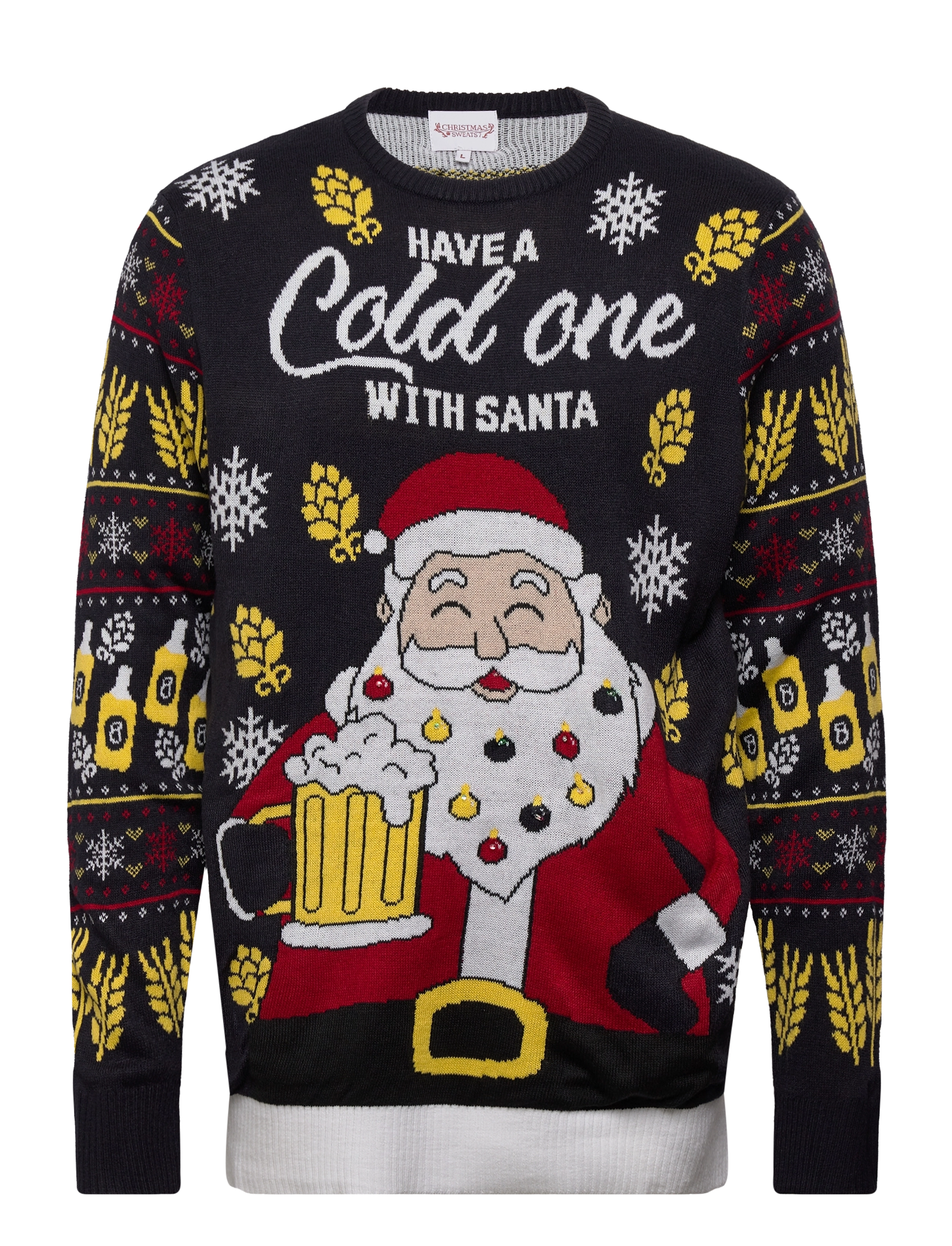 HAPPY SEASONS Have A Cold One With Santa Christmas Jumper Patterned - XS - Damen