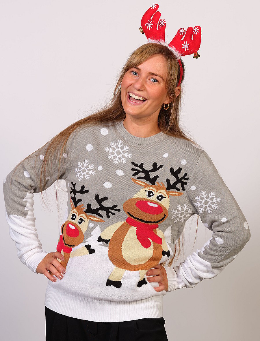 Happy Seasons - The cute Christmas sweater - Ümara kaelusega - grey - 0
