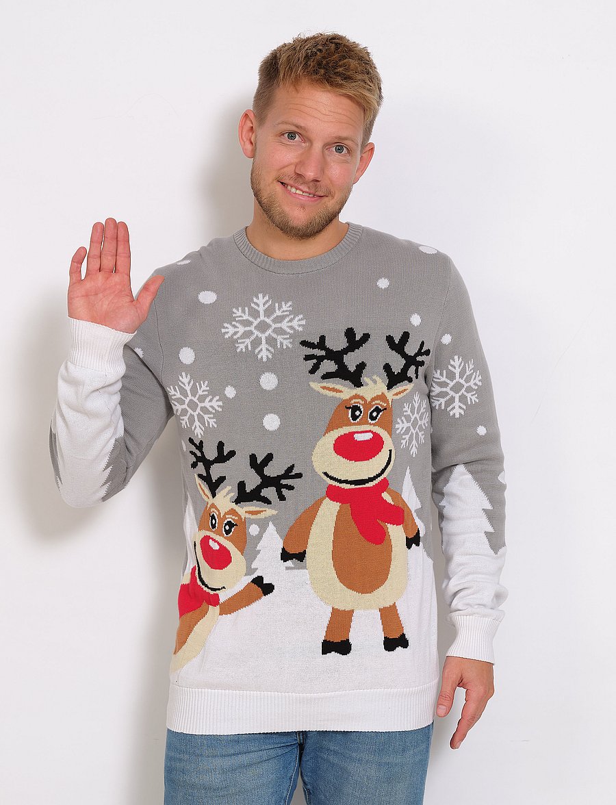 Happy Seasons - The cute Christmas sweater - Ümara kaelusega - grey - 3