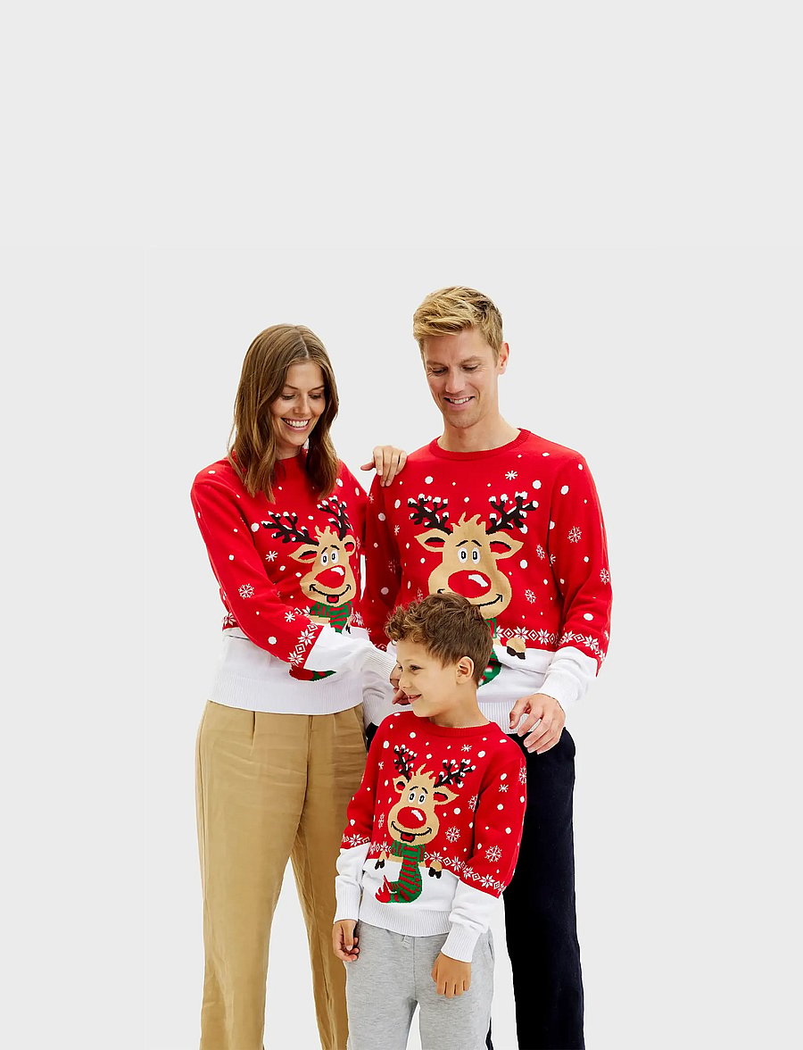 Happy Seasons - Rudolph's Christmas sweater - weihnachtspullover - red - 4