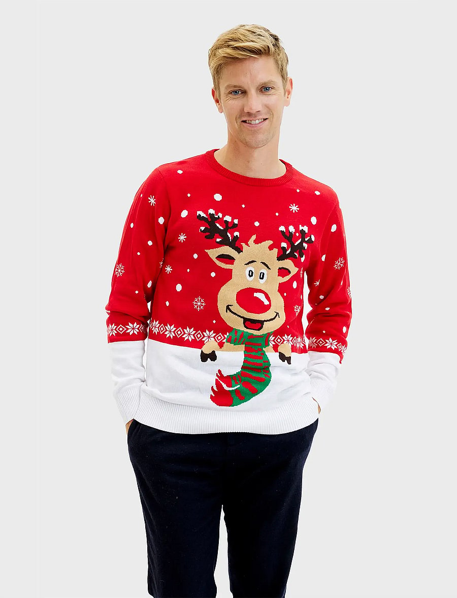 Happy Seasons - Rudolph's Christmas sweater - weihnachtspullover - red - 5
