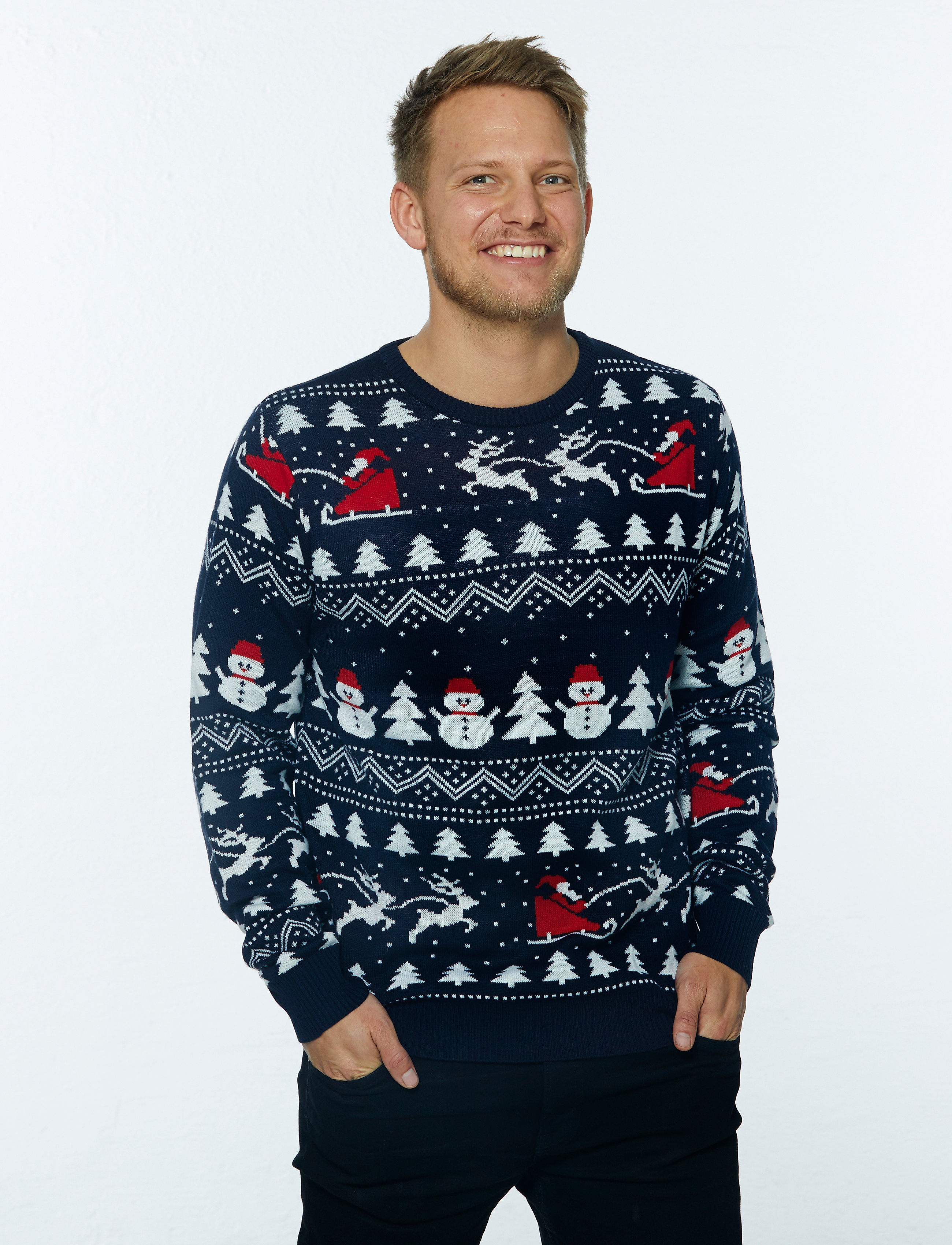 Happy Seasons - The stylish Christmas Jumper - rund hals - navy/blue - 3
