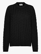 Cable Knit Sweater - BLACK