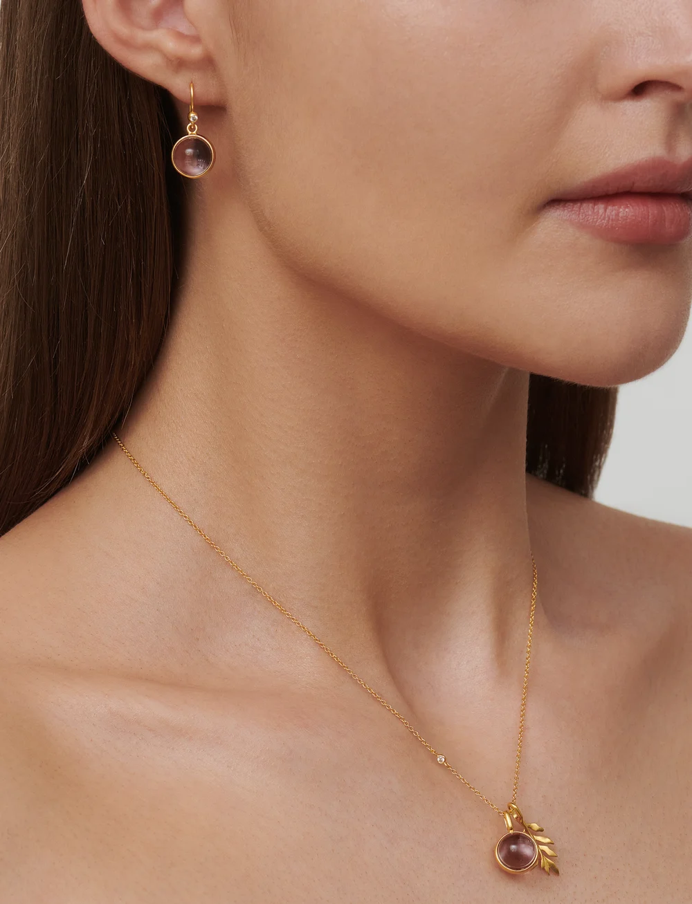 Julie Sandlau - Prime Earrings - Øreringe med vedhæng - gold / dusty rose - 2