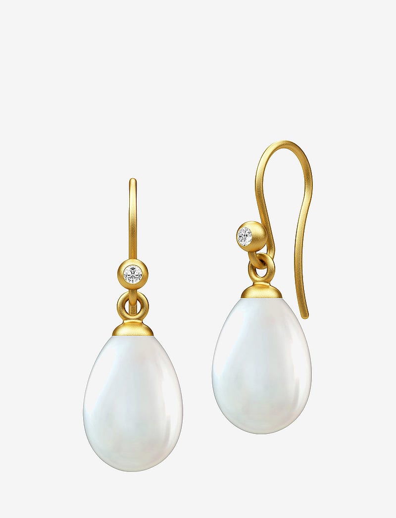 Julie Sandlau - Afrodite earring - Gold - pearl earrings - pearl white - 1
