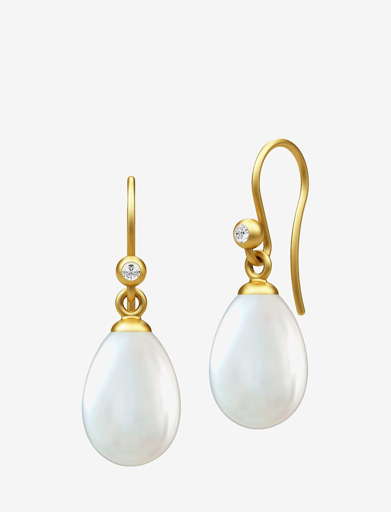 Julie Sandlau Afrodite earring  - Gold - Schmuck - PEARL WHITE / gold