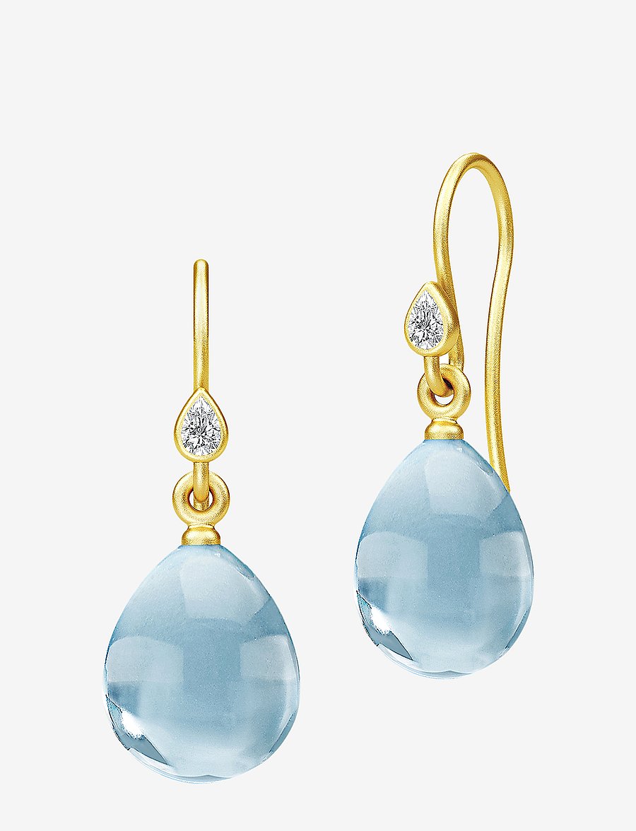 Julie Sandlau - Prima Ballerina Earrings - rippuvad kõrvarõngad - gold / ocean blue - 1