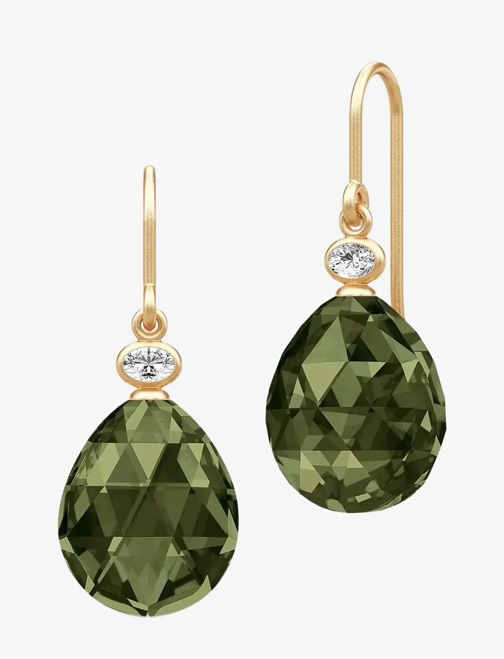 Julie Sandlau - Ofelia Earrings - hängande örhängen - olive green - 1