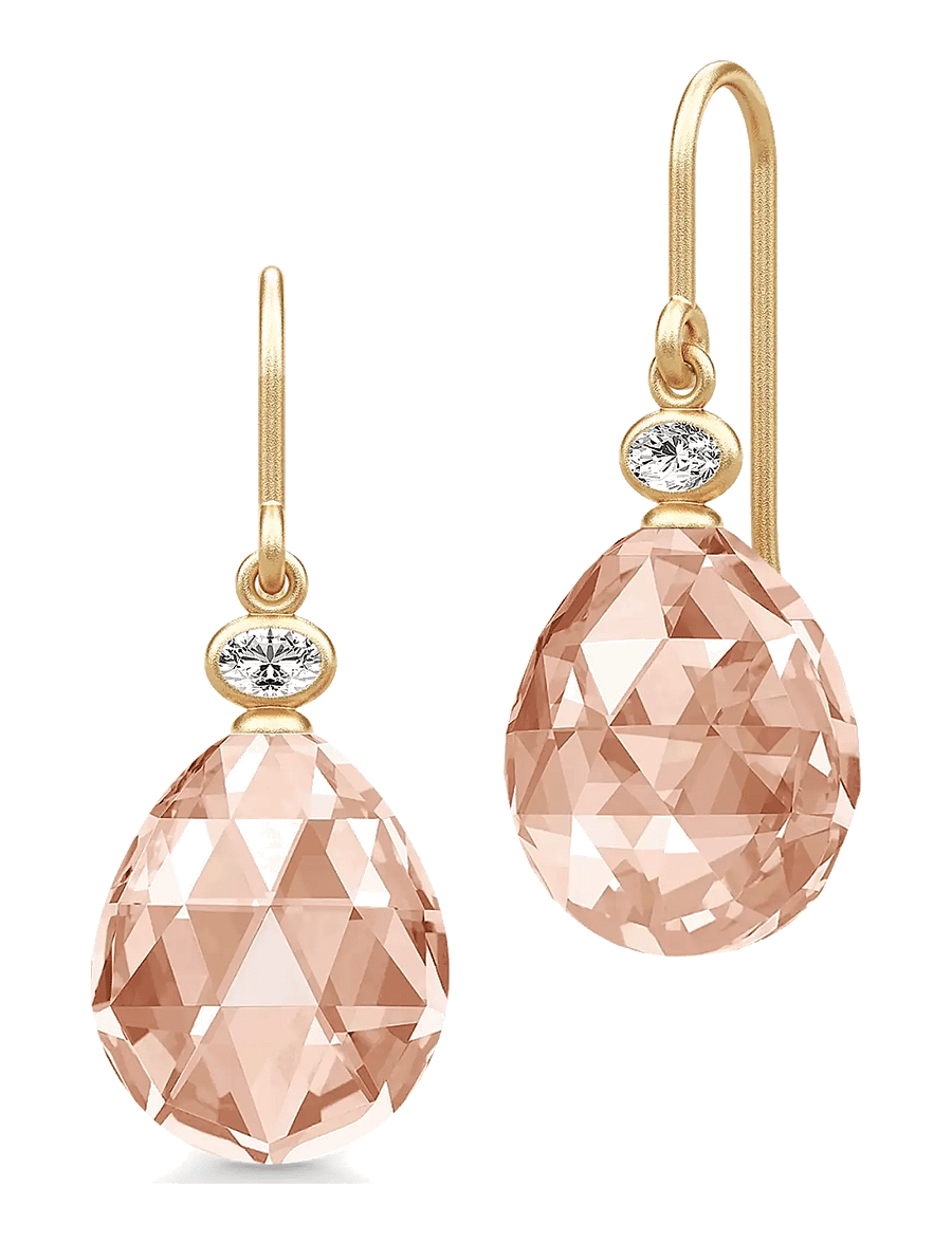 Julie Sandlau - Ofelia Earrings - ohrhänger - peach morganite crystal - 1