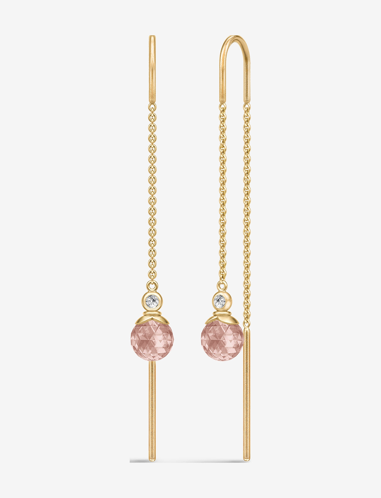 Julie Sandlau - Berry Chain Earring - Øreringe med vedhæng - turmalin rose - 0