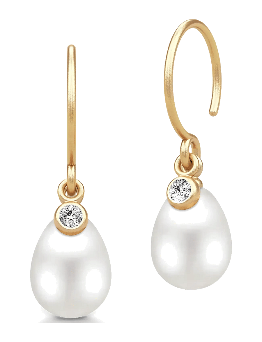 Julie Sandlau - June Earrings - ohrhänger - white pearl - 1