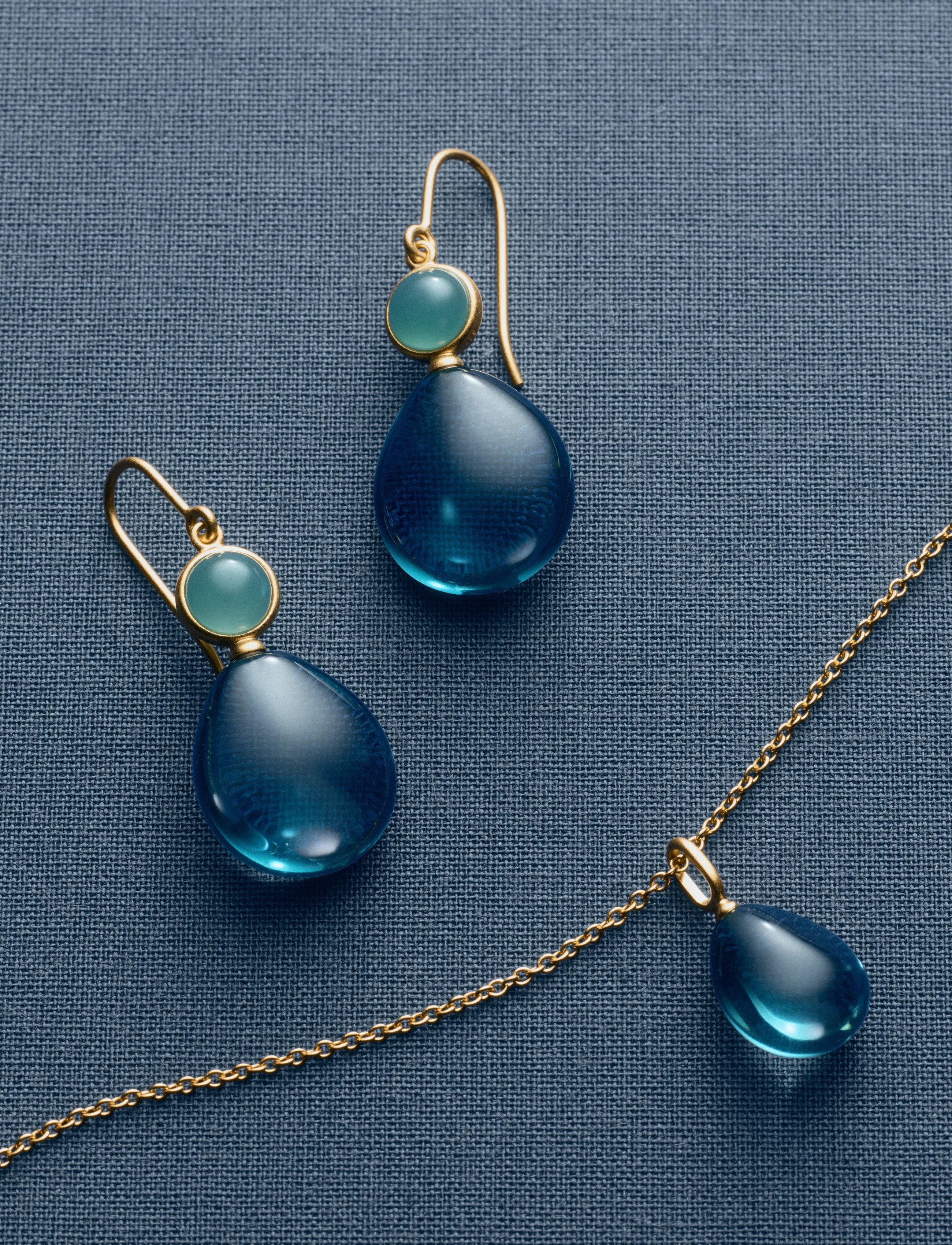 Julie Sandlau - Prime Drop Earrings - pendant earrings - midnight & london blue - 2