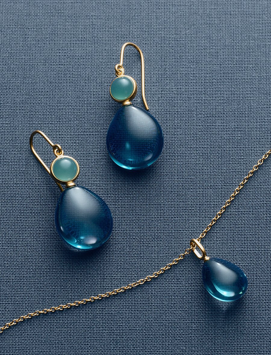Julie Sandlau - Prime Drop Earrings - ohrhänger - midnight & london blue - 2