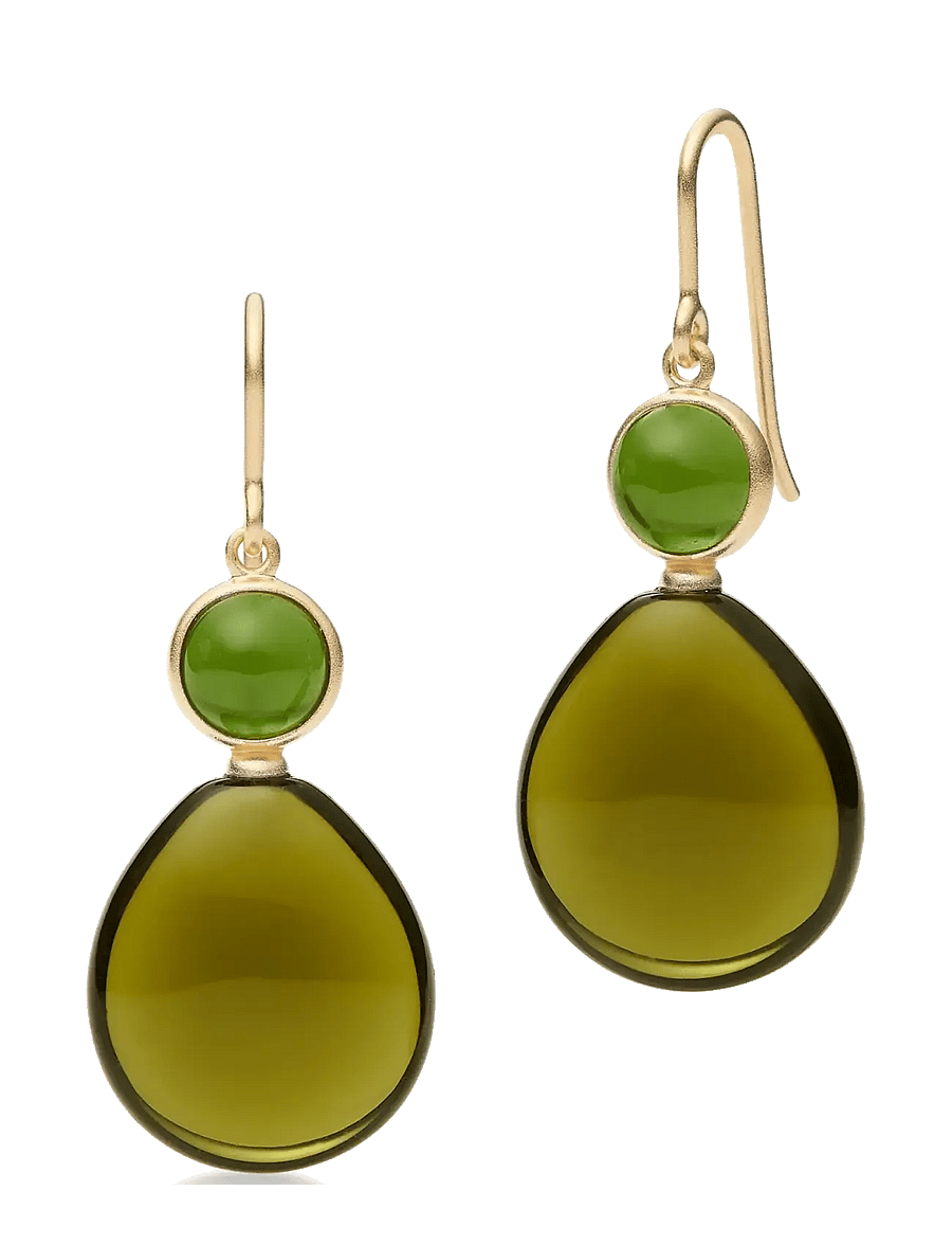 Julie Sandlau - Prime Drop Earrings - ohrhänger - moss green & olive - 1