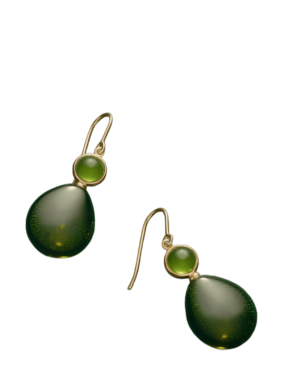 Julie Sandlau - Prime Drop Earrings - ohrhänger - moss green & olive - 2