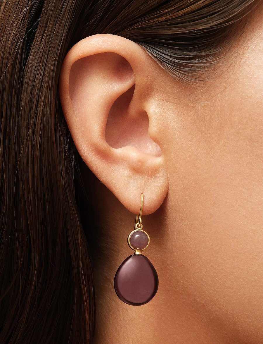 Julie Sandlau - Prime Drop Earrings - ohrhänger - rhodlite - 0