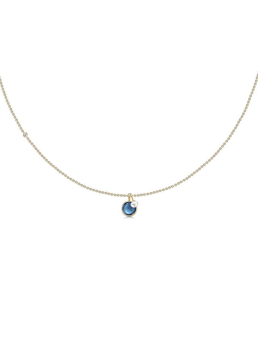 Julie Sandlau - Prime pendant - Gold - bijoux - blue - 0
