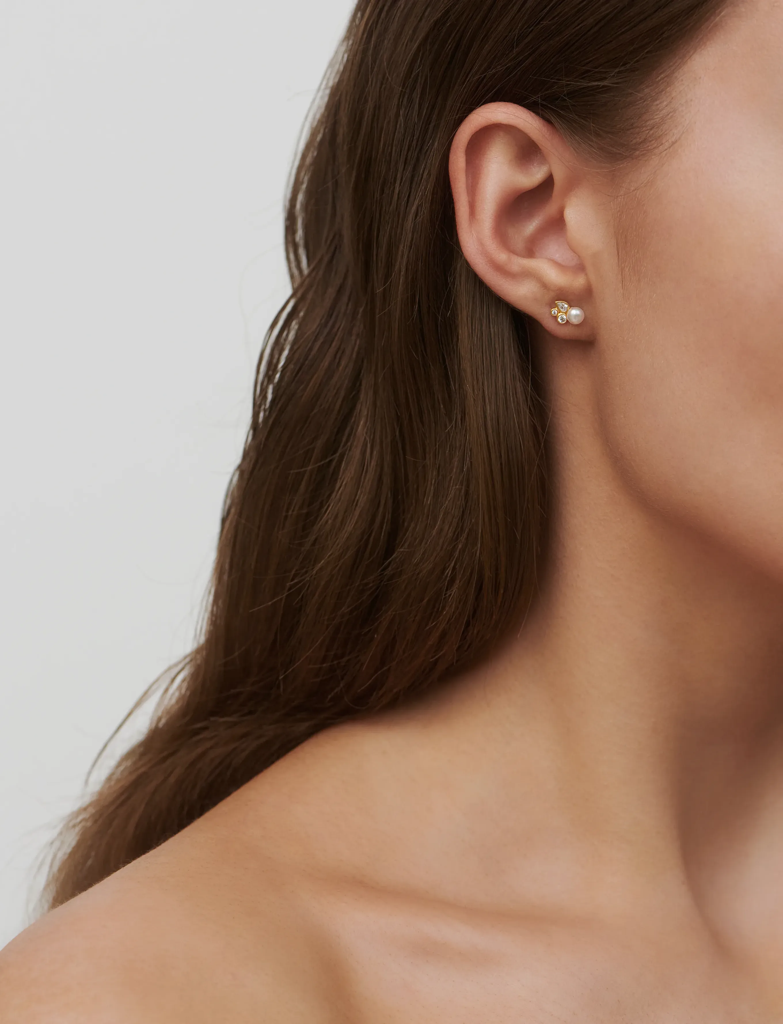 Julie Sandlau Tasha Earstuds, One Size, Earrings, Gold - Studs, Frauen