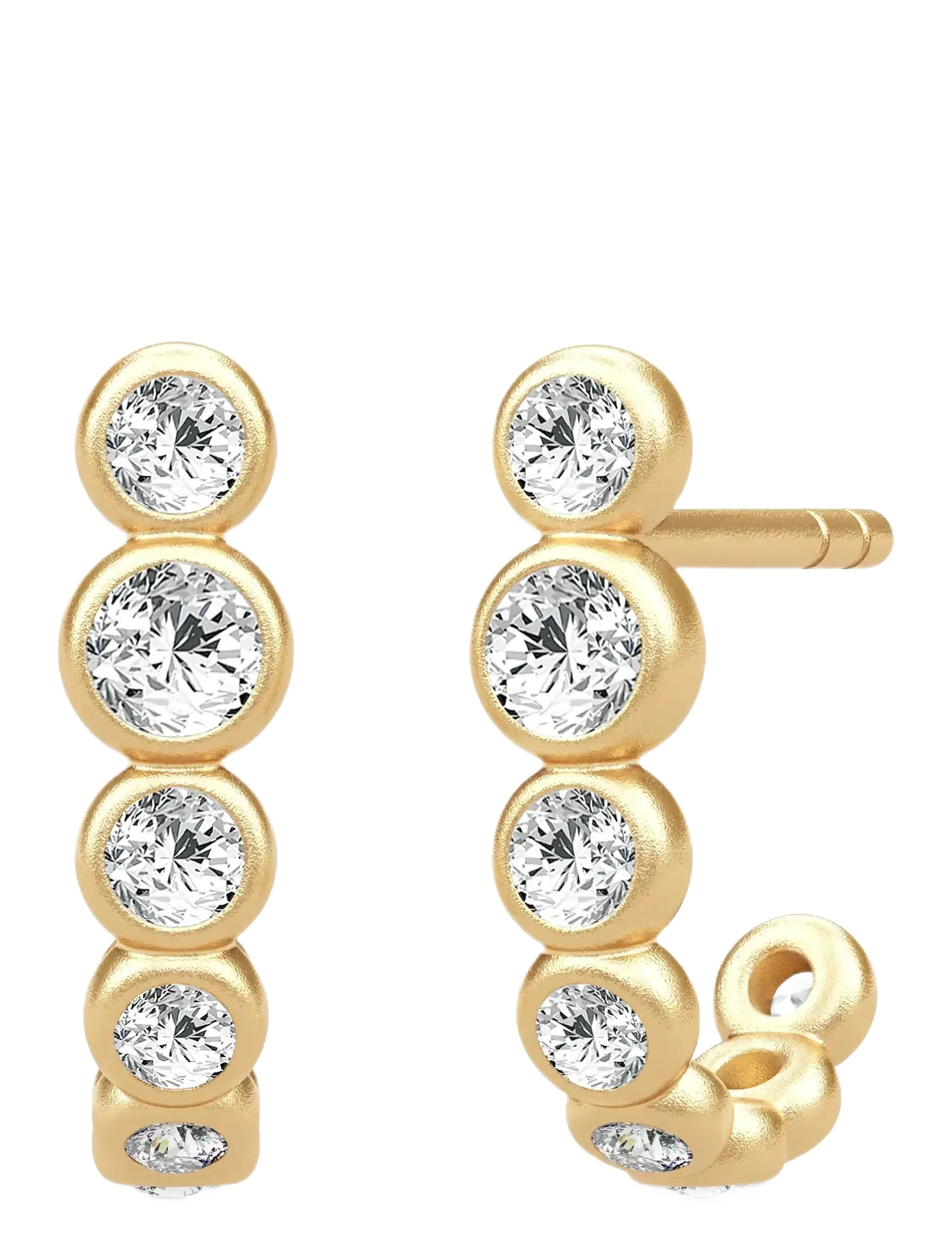 Julie Sandlau - Grace Curve Earstud - riņķīši - gold - 1