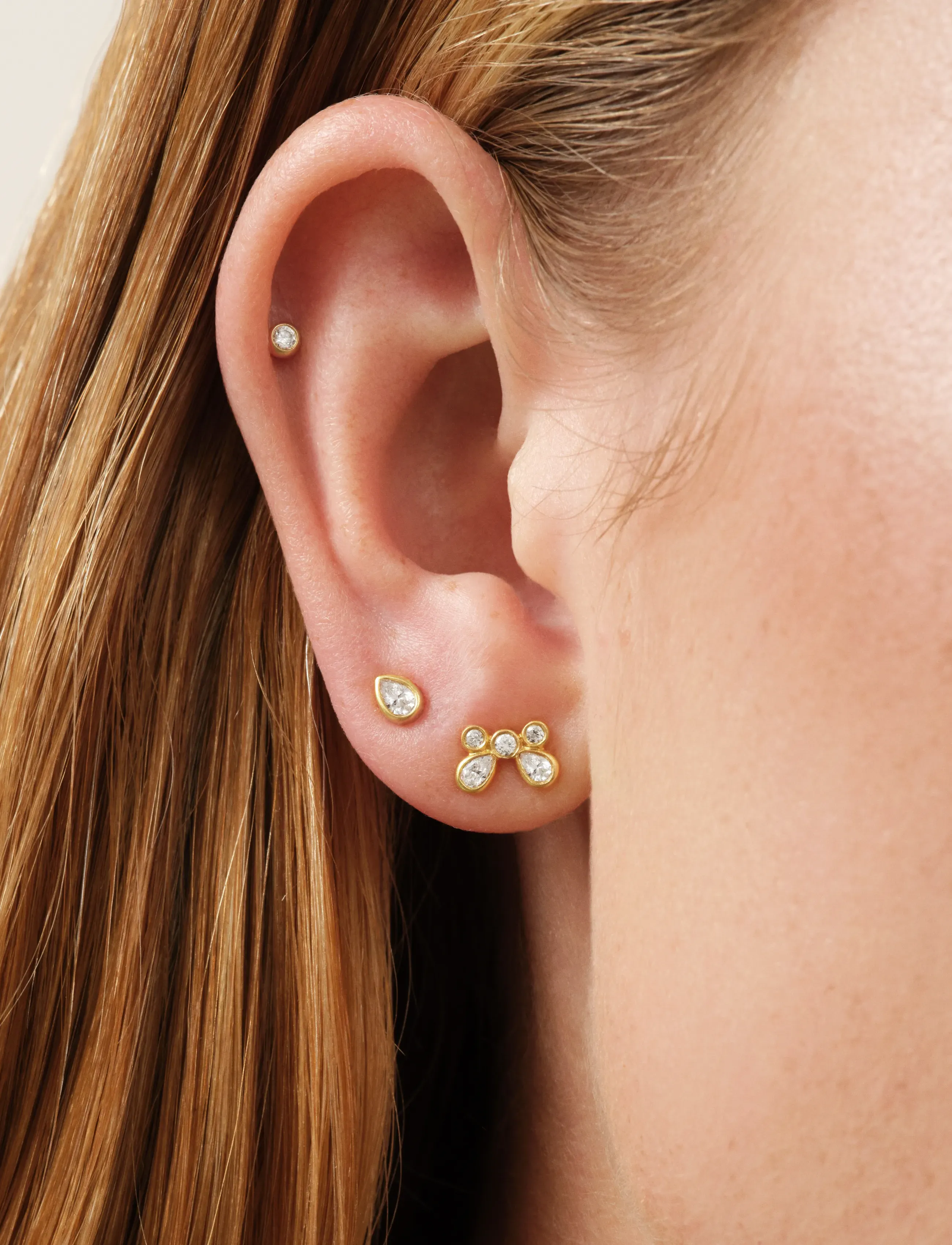Julie Sandlau White Wisteria Drop Earstud, One Size, Earrings, Gold - Studs, Frauen
