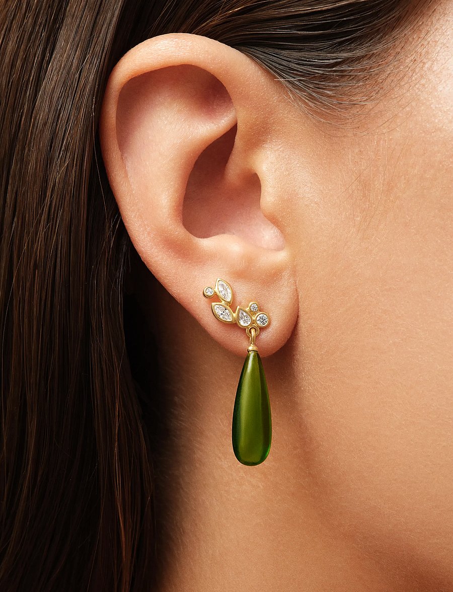 Julie Sandlau - Treasure Drop Earrings - ohrhänger - moss green - 0