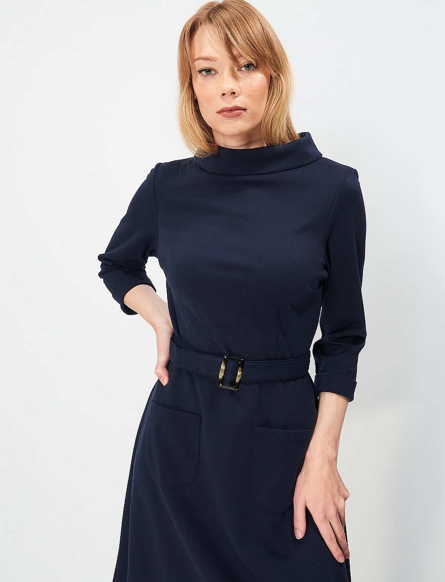 Jumperfabriken - Kim Dress - sukienki do kolan i midi - navy - 5