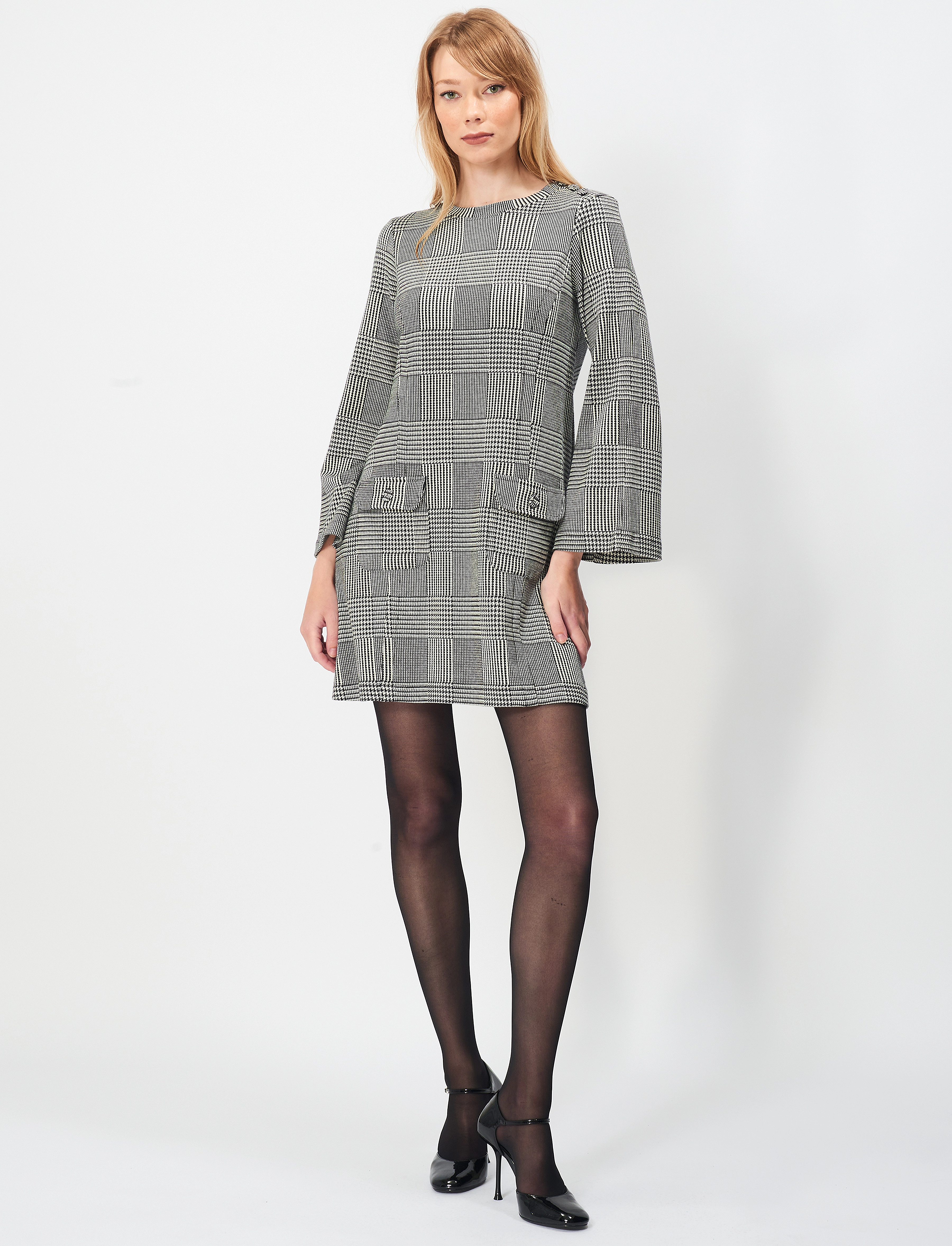 Jumperfabriken Janet Dress - Kjoler - BLACK/WHITE / grey