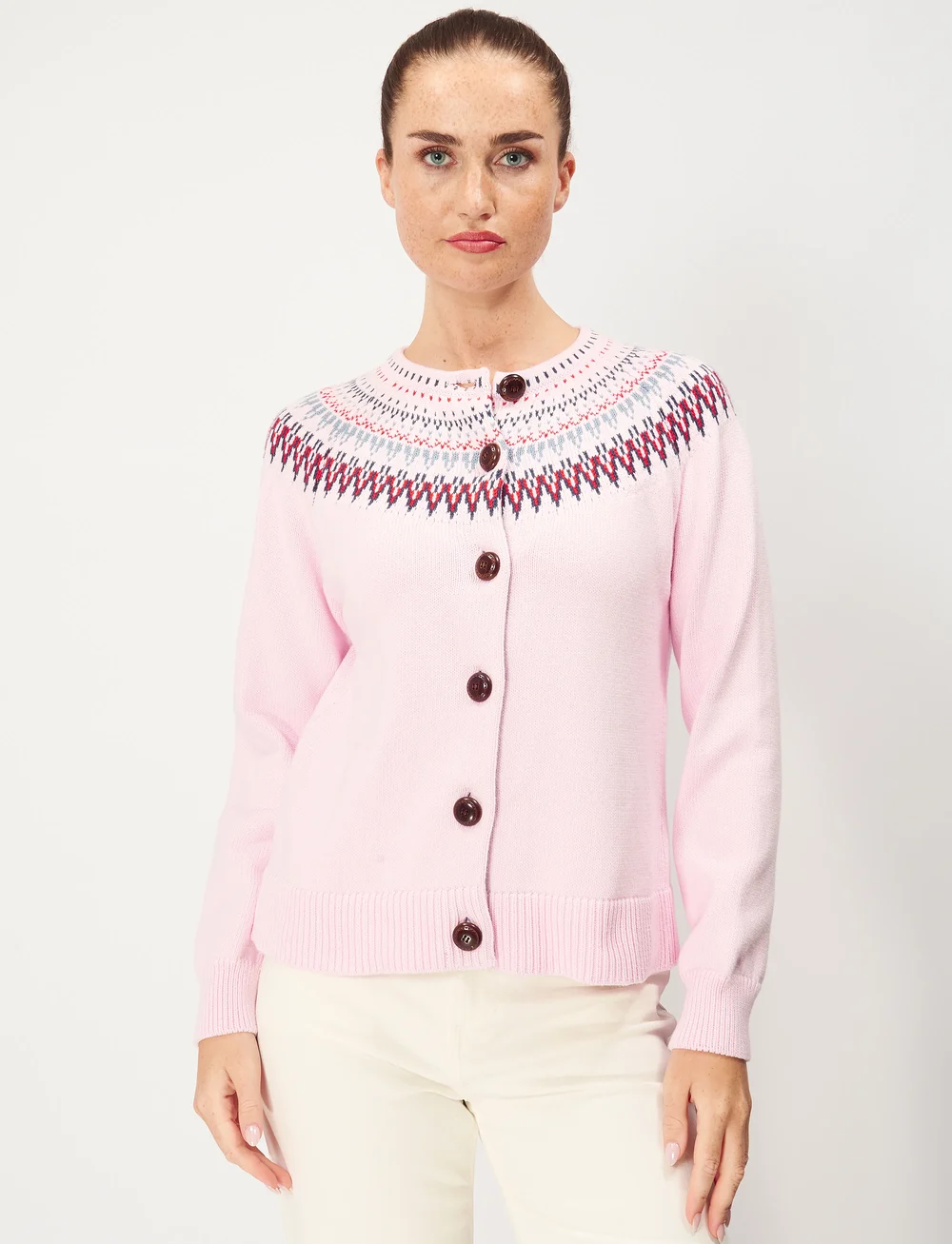 Jumperfabriken - Joelle Cotton Cardigan - koftor - pink - 0