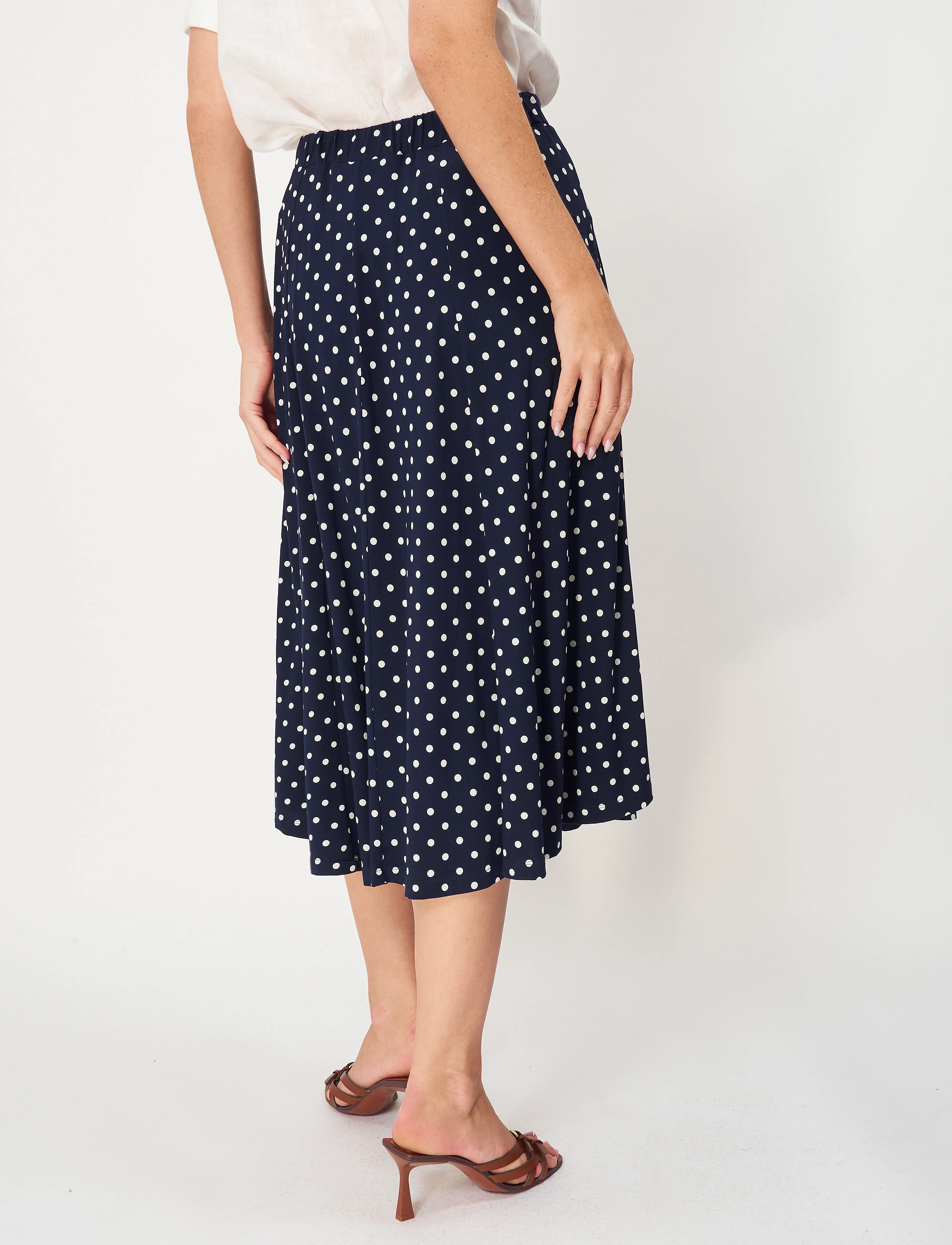 Jumperfabriken - Sunvi Dot Skirt - midi kjolar - blue - 3