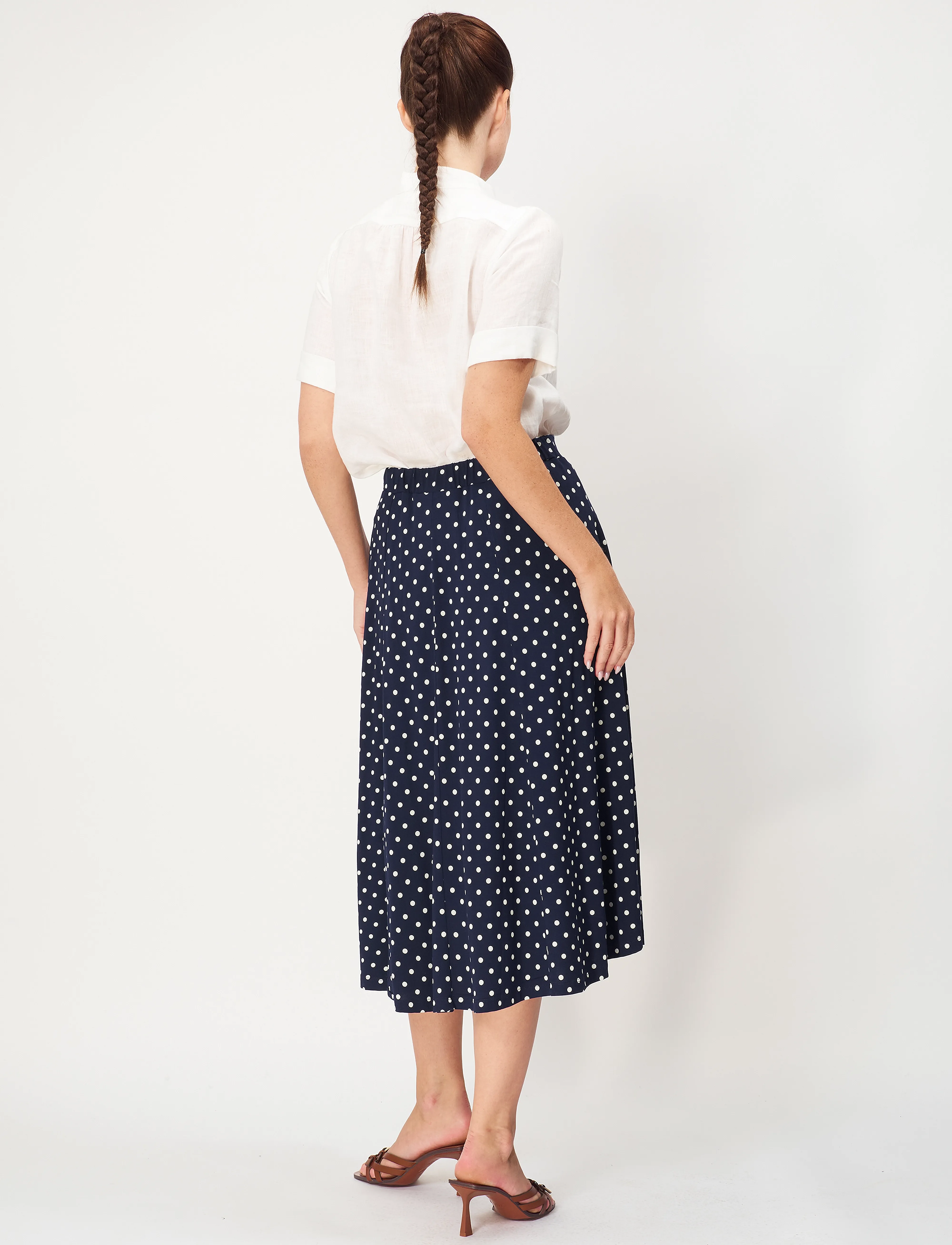 Jumperfabriken - Sunvi Dot Skirt - midi kjolar - blue - 5