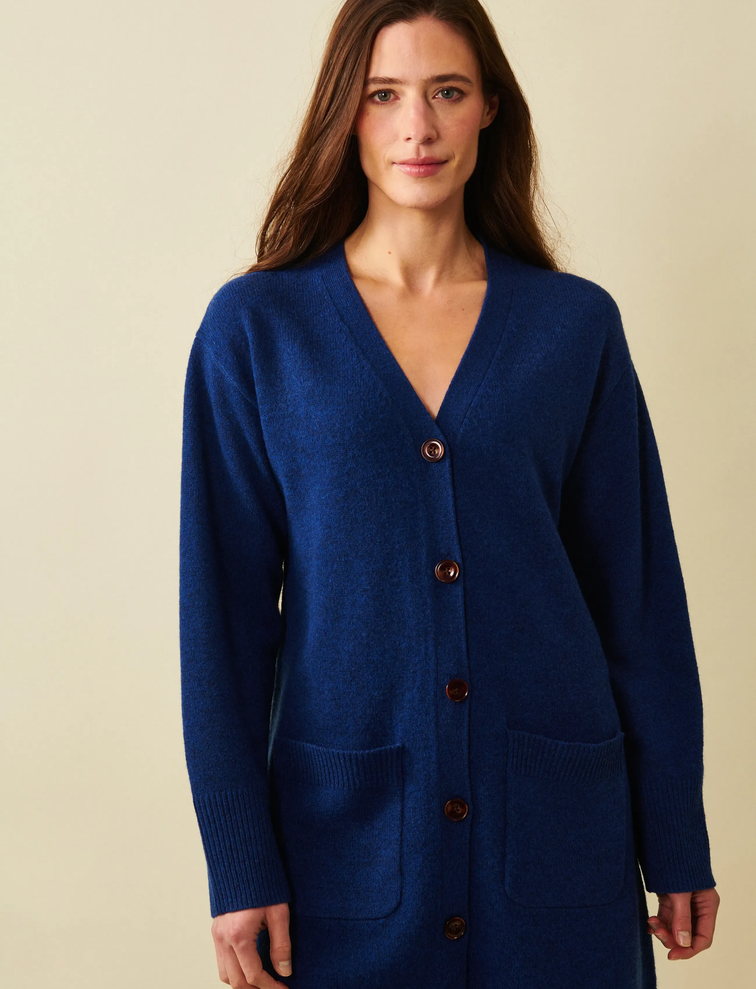 Jumperfabriken Asta Cardigan, L, Navy, Strik > Cardigans, Dame