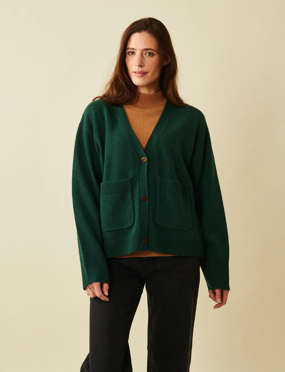 Jumperfabriken - Estrid cardigan - koftor - green - 0