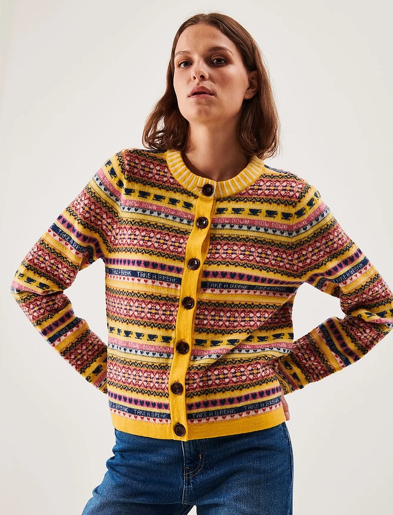 Jumperfabriken - AnnaLisa Cardigan - koftor - yellow - 0