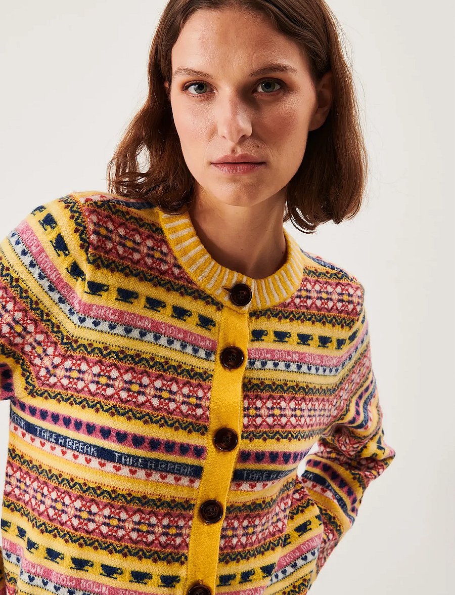 Jumperfabriken - AnnaLisa Cardigan - hnepptar peysur - yellow - 4