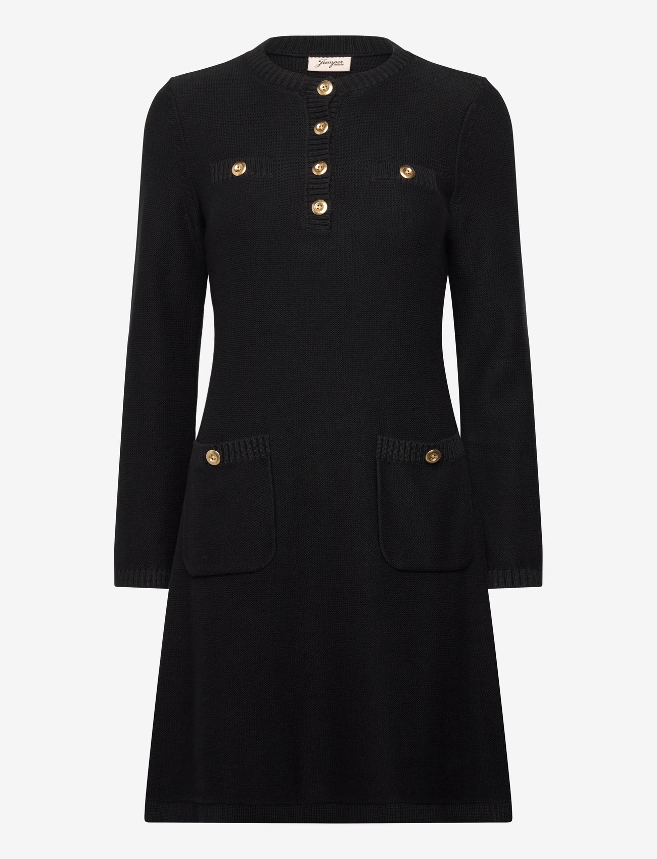 Jumperfabriken - Roxa Dress - stickade klänningar - black - 1