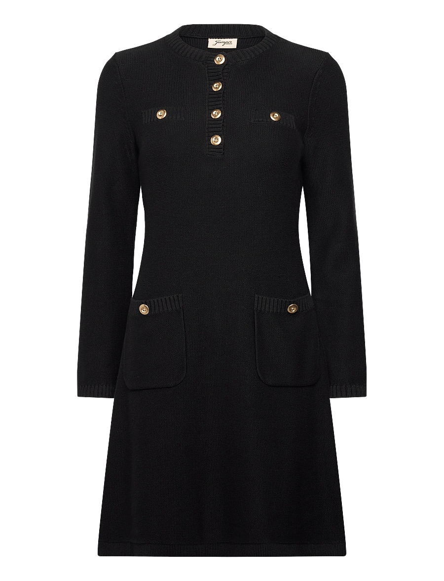 Jumperfabriken - Roxa Dress - stickade klänningar - black - 1