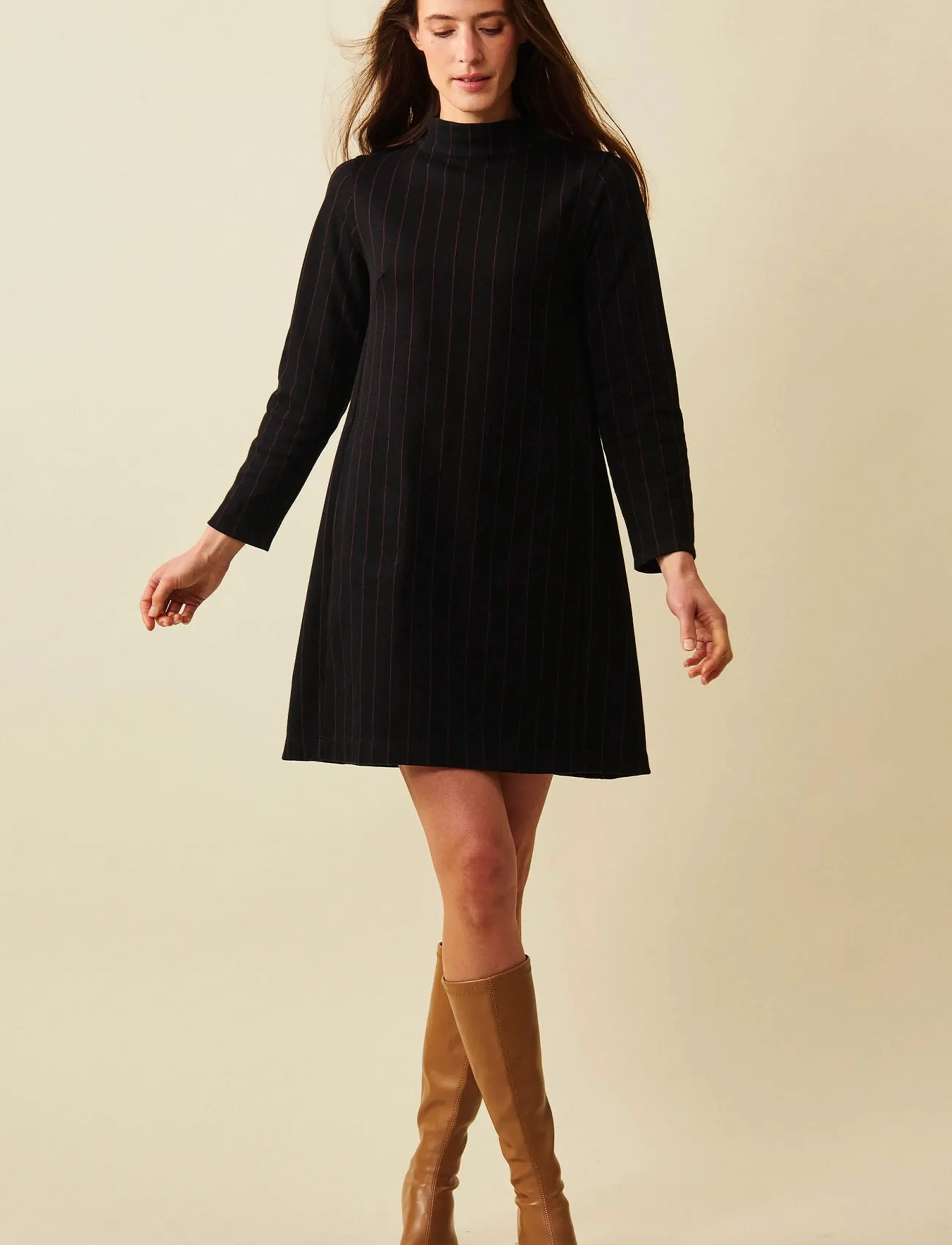 Jumperfabriken Bernadette Stripe Dress, M, Dresses, Schwarz - Short Frauen