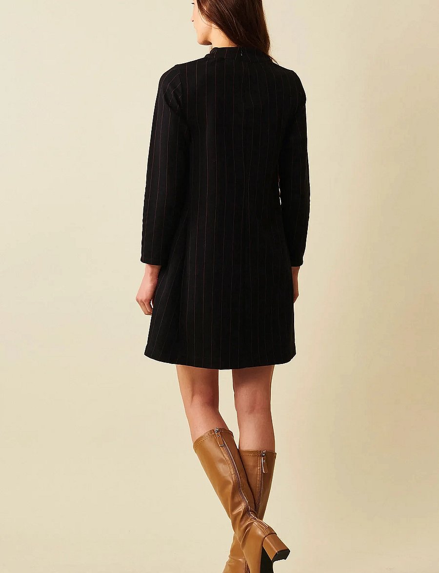 Jumperfabriken - Bernadette Stripe Dress - trumpos suknelės - black - 3