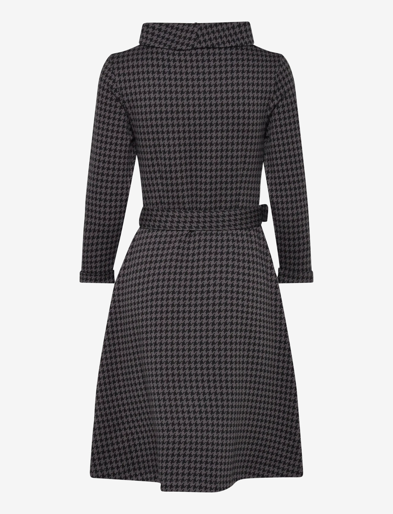 Jumperfabriken - Kim Houndstooth Dress - midi dresses - grey - 2
